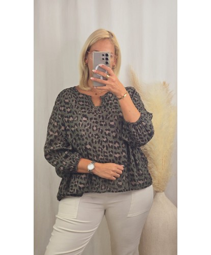 Blouse Léopard Kaki - Berra