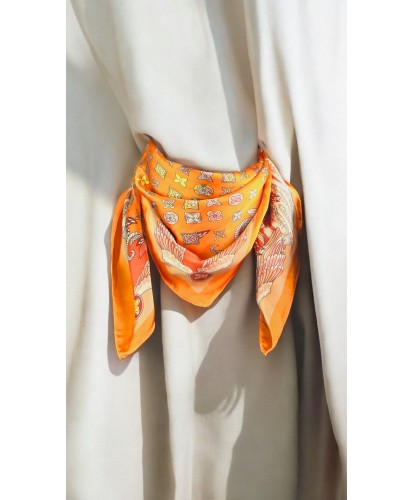 Foulard Imprimé Orange...