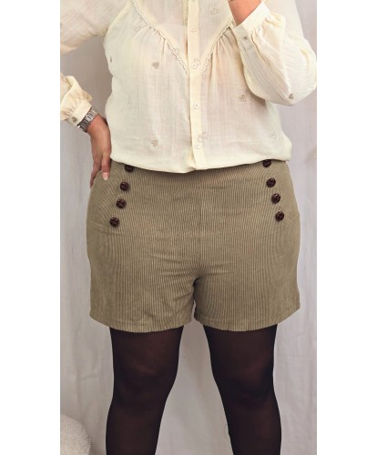 Short Velour Taupe - Siham