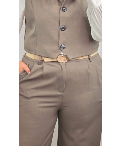 Ceinture Daim Beige - Camel Elastiqué