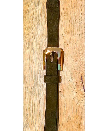 Ceinture Daim Noir - Kaki Elastiqué