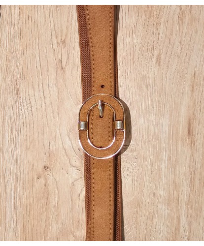 Ceinture Daim Beige - Camel Elastiqué