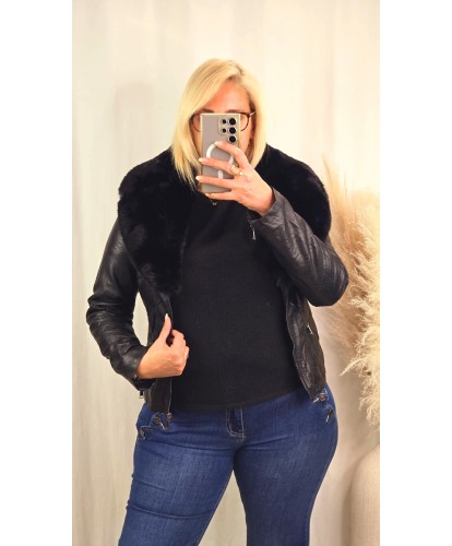 Veste/Perfecto Simili Intérieur Fouré - Patricia