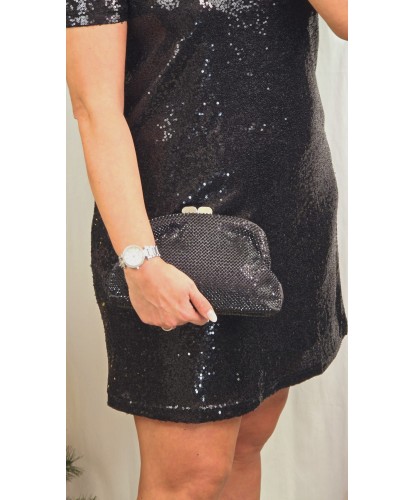 Sac/Pochette Strass Noir