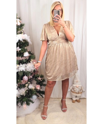 Robe Voile Champagne Strass...