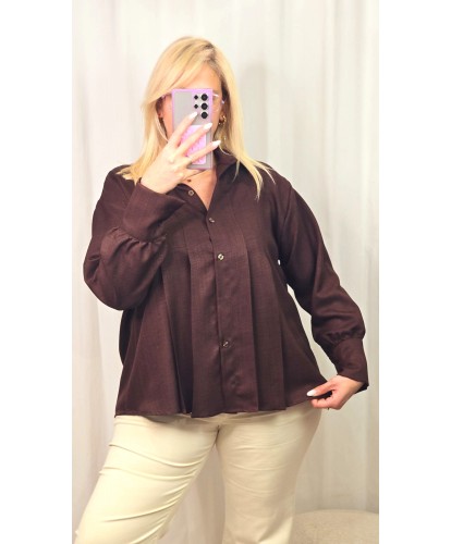 Chemise Plissé Chocolat - Lola