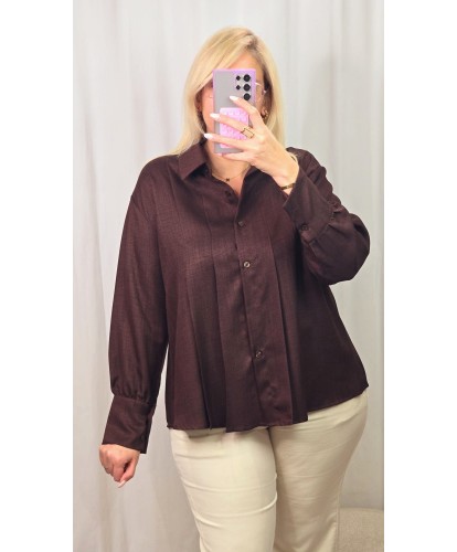 Chemise Plissé Chocolat - Lola