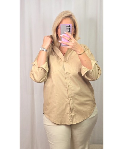 Chemise Beige Longue Beige - Lucie