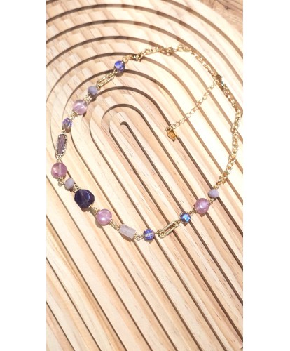 Collier Pierre Rose Pastel