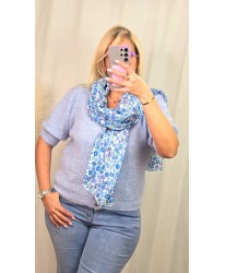 Foulard Fleurie Bleu Ciel