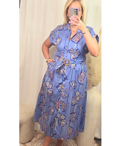Robe Imprimé Bleu - Sidra