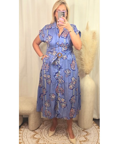 Robe Imprimé Bleu - Sidra