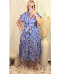 Robe Imprimé Bleu - Sidra