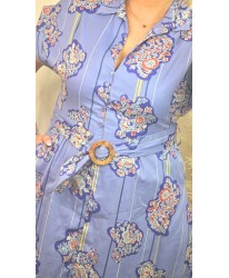 Robe Imprimé Bleu - Sidra