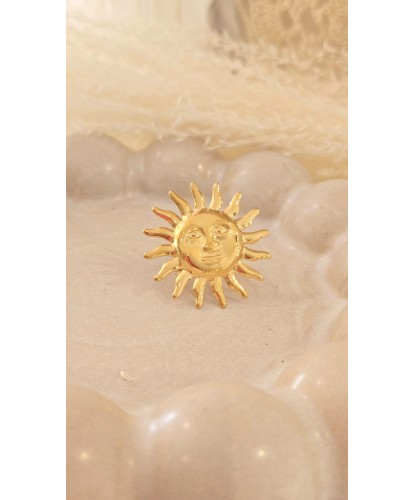 Bague Ajustable Soleil Doré