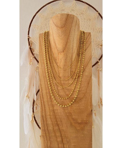 Collier Multi Rangs Doré