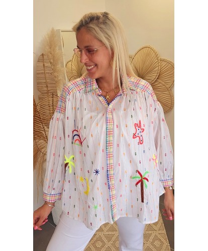 Blouse en Coton "MADE IN INDIA" Brodé