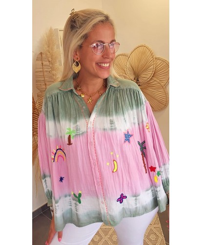 Blouse Gaz de Coton "MADE IN INDIA" Brodé