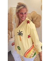 Blouse Gaz de Coton "MADE IN INDIA" Brodé