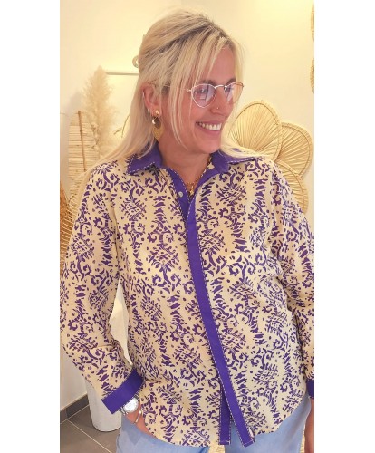 Chemise Mosaïque Indienne Violine - Indila