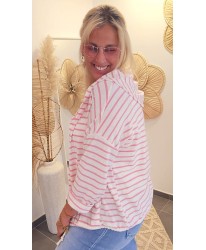 Gilet Capuche Marin Rose - Melinda