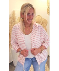 Gilet Capuche Marin Rose - Melinda