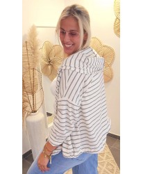 Gilet Capuche Marin Gris - Melinda
