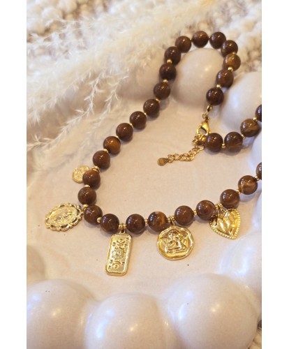 Collier Breloque Chocolat