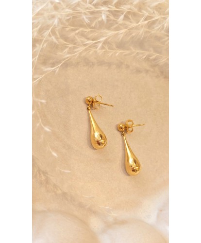 Boucles d'Oreilles Goutte Doré