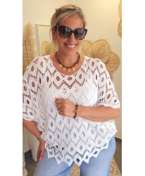 Haut Crochet Blanc - Fleur
