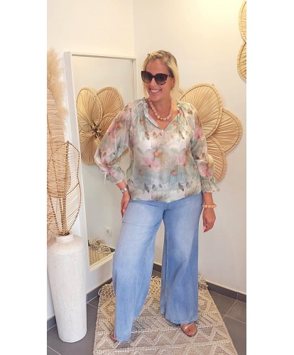 Blouse Mousseline Fleurie...