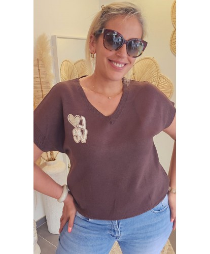 Pull "LOVE" Bleu - Romy