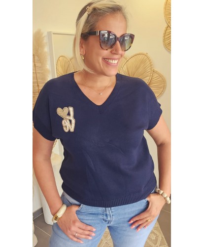 Pull "LOVE" Bleu - Romy