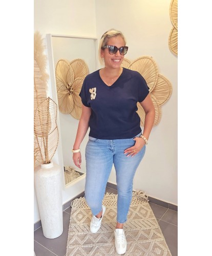 Pull "LOVE" Bleu - Romy