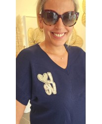 Pull "LOVE" Bleu - Romy