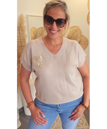 Pull "LOVE" Beige - Romy