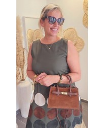 Robe Géométrique Kaki - Lina