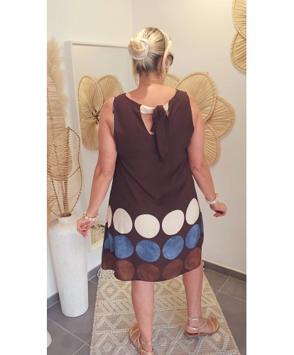 Robe Géométrique Chocolat - Lina