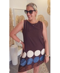 Robe Géométrique Chocolat - Lina