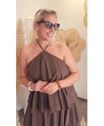 Robe à Volants Chocolat - Manel