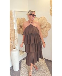 Robe à Volants Chocolat - Manel