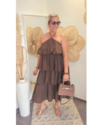 Robe à Volants Chocolat - Manel