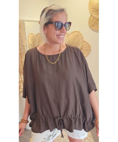 Blouse Oversize Chocolat -...