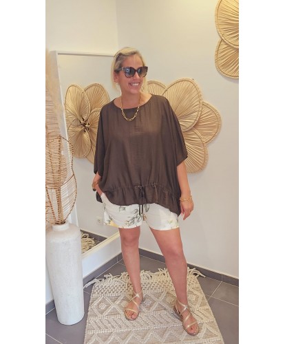 Blouse Oversize Chocolat - Sonia