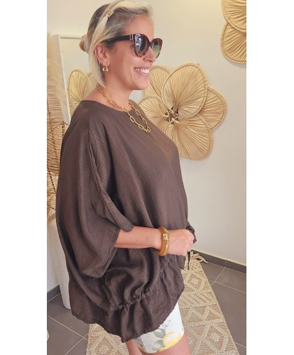 Blouse Oversize Chocolat - Sonia