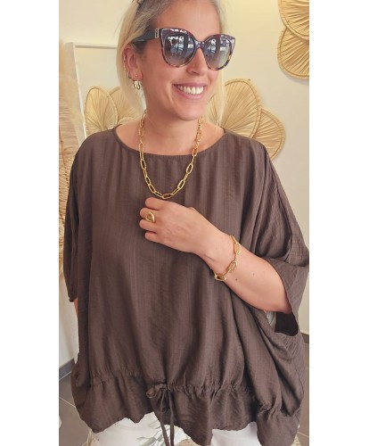 Blouse Oversize Chocolat - Sonia