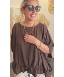 Blouse Oversize Chocolat - Sonia
