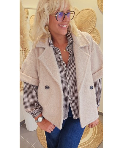 Cape Beige Pailletée - Camille