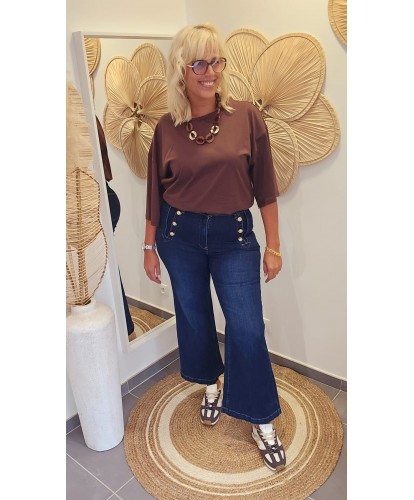 Jeans Large Brut/Boutons Dorés - Alice