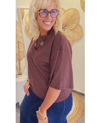 T-Shirt Oversize Chocolat - Juliette